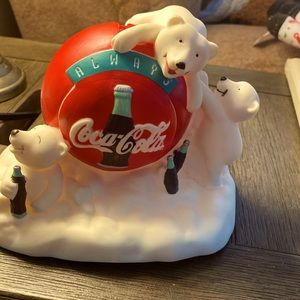 Vintage 1997 Coca-Cola polar bear coin bank new